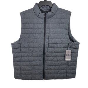 Refined Matter Mens Puffer Vest 2XL Gray Lightweight Zipper Closure